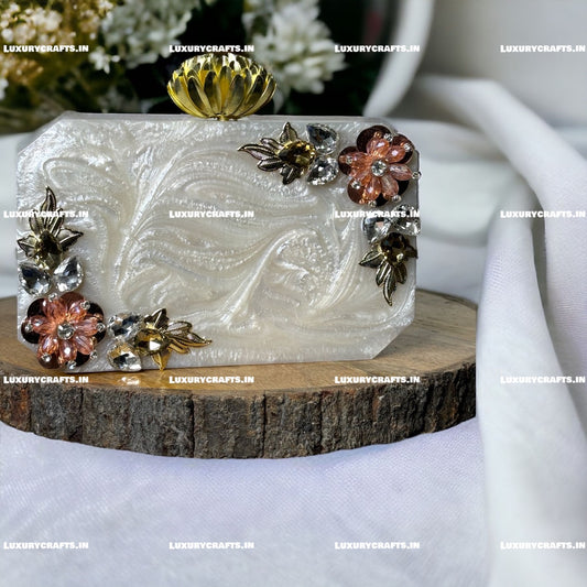 Bridal Radiance: Resin Clutch, Your Unique Touch to Wedding Chic.