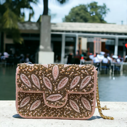 "Opulent Embroidery Elegance: Heavy Embroidery Clutch"