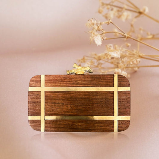 HANDMADE FANCY STYLISH WOODEN CLUTCH